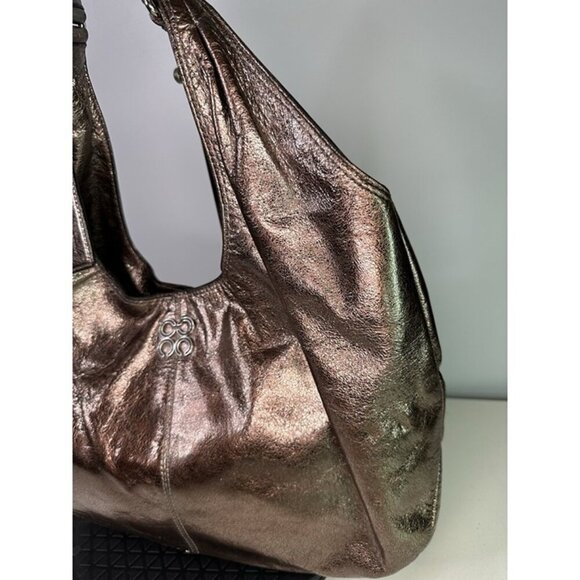 Coach Metallic Rose Gun Metal Julia Leather Hobo 14968 - Picture 6 of 12